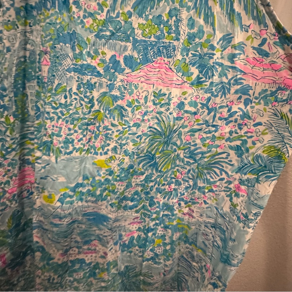 Lilly Pulitzer XL Margot Sunshine City Gustavia Green Swing‎ Mini Dress NWOT - Picture 3 of 9